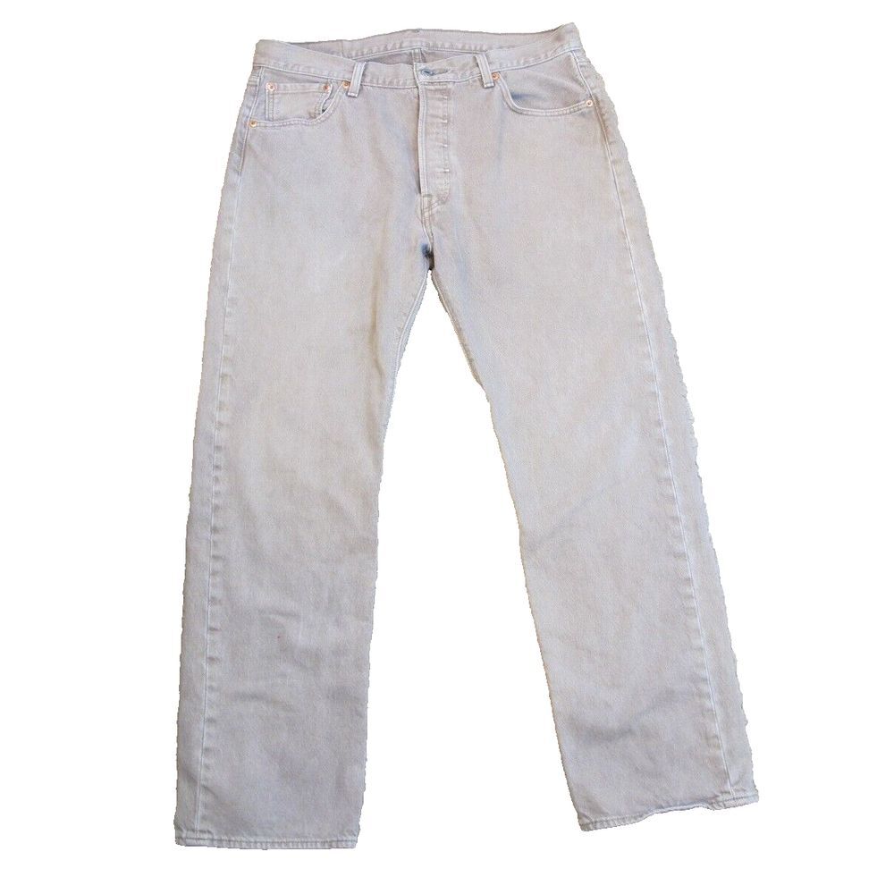Levi's Original 501 Button Fly Jeans Men's‎ Size 34x30 Beige Straight Leg